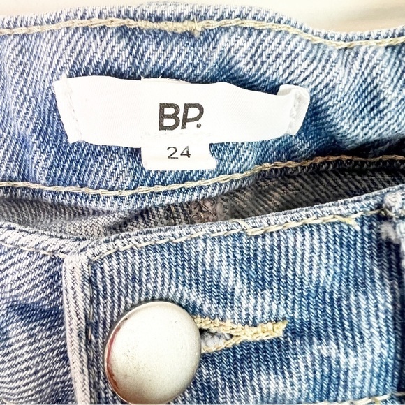 BP HIGH WAIST LIGHT WASH HIGH RISE DENIM DISTRESSED JEANS WOMENS SZ 24 - Picture 2 of 4